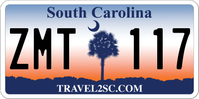 SC license plate ZMT117