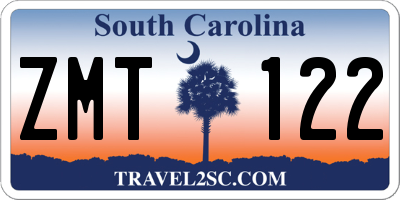 SC license plate ZMT122