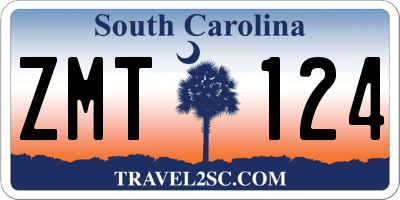 SC license plate ZMT124