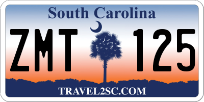 SC license plate ZMT125