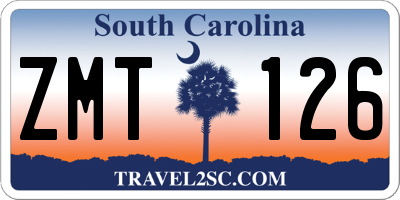 SC license plate ZMT126