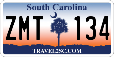 SC license plate ZMT134