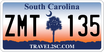 SC license plate ZMT135