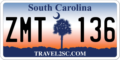 SC license plate ZMT136