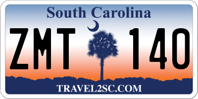 SC license plate ZMT140