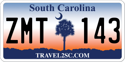 SC license plate ZMT143