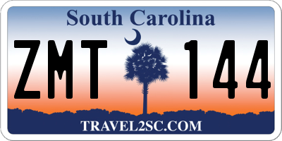 SC license plate ZMT144