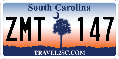 SC license plate ZMT147