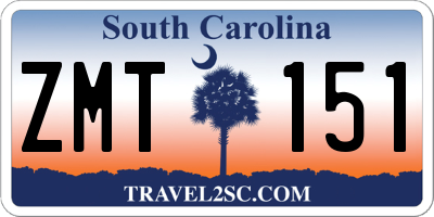 SC license plate ZMT151