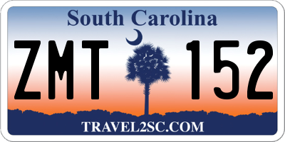 SC license plate ZMT152