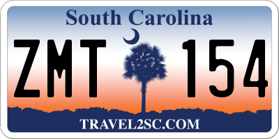 SC license plate ZMT154