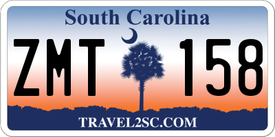 SC license plate ZMT158