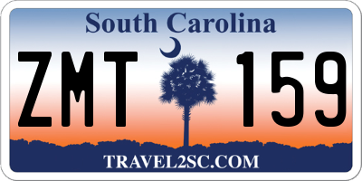 SC license plate ZMT159