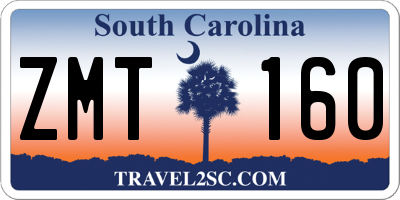 SC license plate ZMT160
