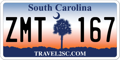 SC license plate ZMT167