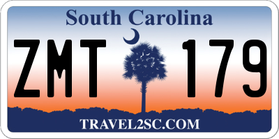 SC license plate ZMT179