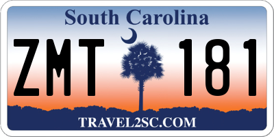 SC license plate ZMT181