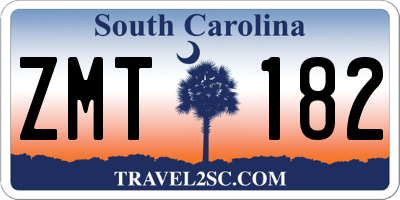 SC license plate ZMT182