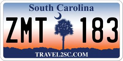 SC license plate ZMT183