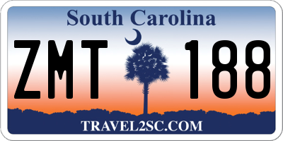 SC license plate ZMT188