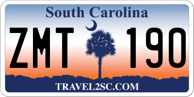 SC license plate ZMT190