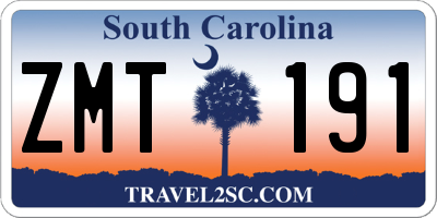 SC license plate ZMT191