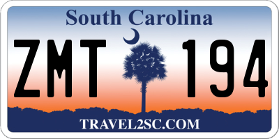 SC license plate ZMT194