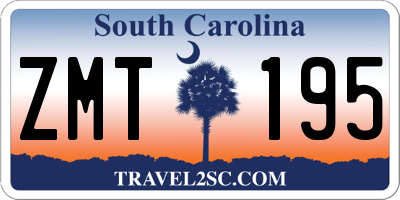SC license plate ZMT195
