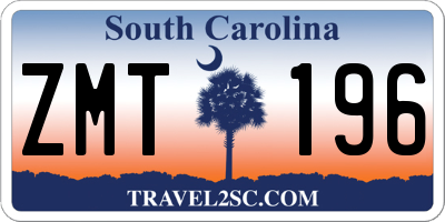 SC license plate ZMT196