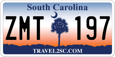 SC license plate ZMT197