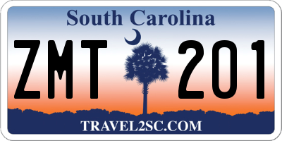 SC license plate ZMT201