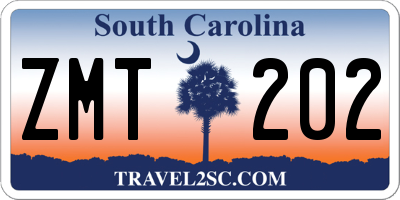 SC license plate ZMT202