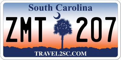 SC license plate ZMT207