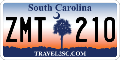 SC license plate ZMT210