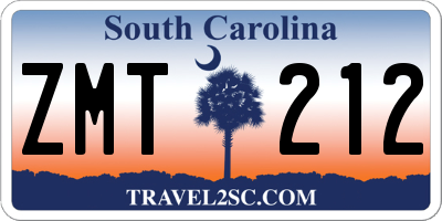 SC license plate ZMT212