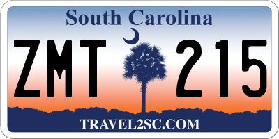 SC license plate ZMT215