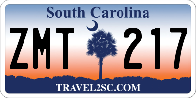 SC license plate ZMT217