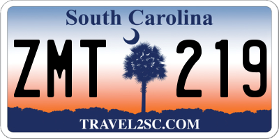 SC license plate ZMT219