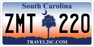 SC license plate ZMT220