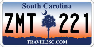SC license plate ZMT221