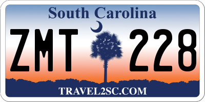 SC license plate ZMT228