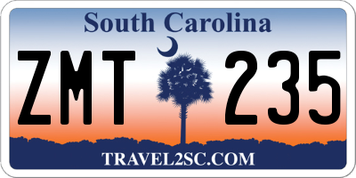 SC license plate ZMT235