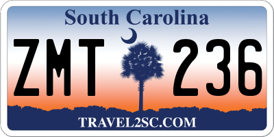 SC license plate ZMT236