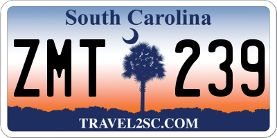 SC license plate ZMT239