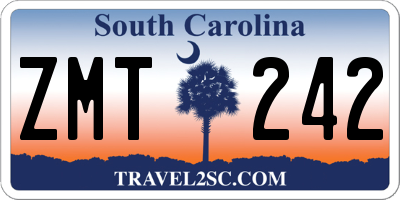 SC license plate ZMT242