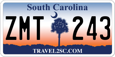 SC license plate ZMT243