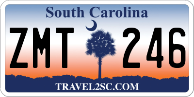 SC license plate ZMT246