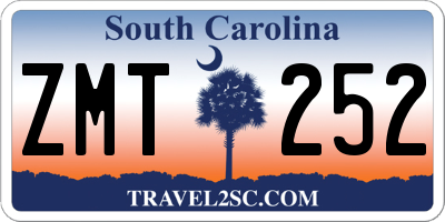 SC license plate ZMT252
