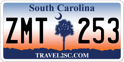SC license plate ZMT253