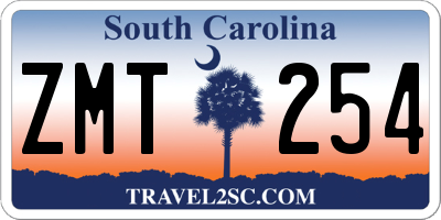 SC license plate ZMT254